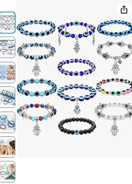 Brand: Junkin 12 Pcs Evil Eye Beaded Charm